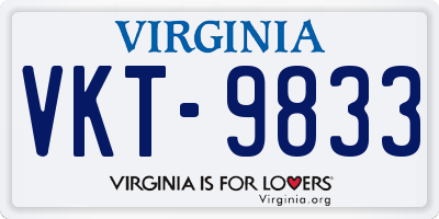 VA license plate VKT9833