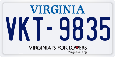 VA license plate VKT9835