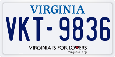 VA license plate VKT9836