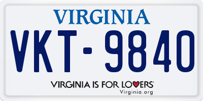 VA license plate VKT9840