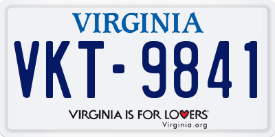 VA license plate VKT9841