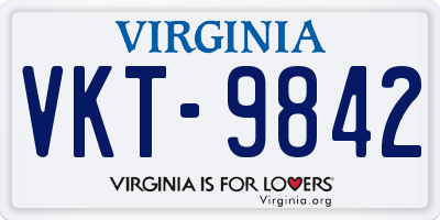 VA license plate VKT9842