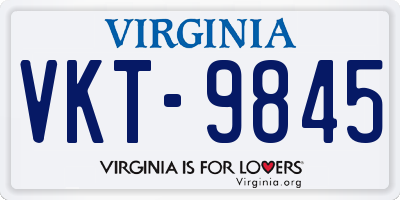 VA license plate VKT9845