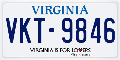 VA license plate VKT9846
