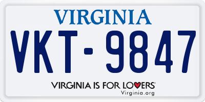 VA license plate VKT9847
