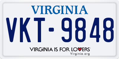 VA license plate VKT9848
