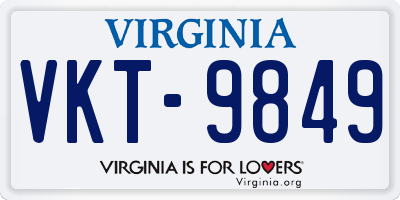VA license plate VKT9849