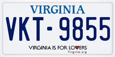 VA license plate VKT9855