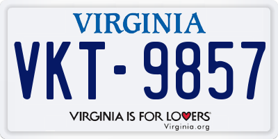 VA license plate VKT9857