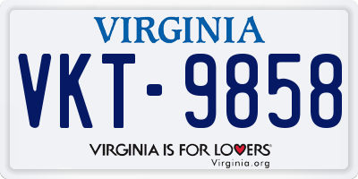 VA license plate VKT9858