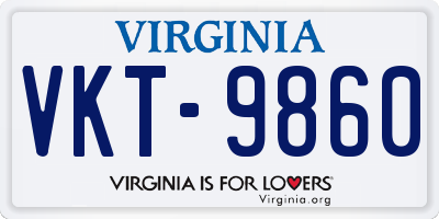 VA license plate VKT9860