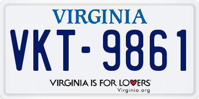 VA license plate VKT9861