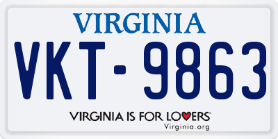 VA license plate VKT9863