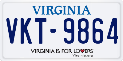 VA license plate VKT9864