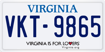 VA license plate VKT9865