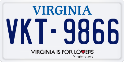 VA license plate VKT9866