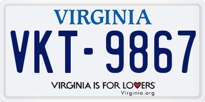 VA license plate VKT9867