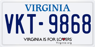 VA license plate VKT9868
