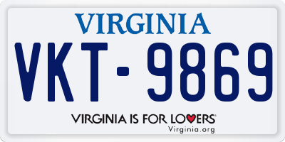 VA license plate VKT9869
