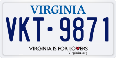 VA license plate VKT9871