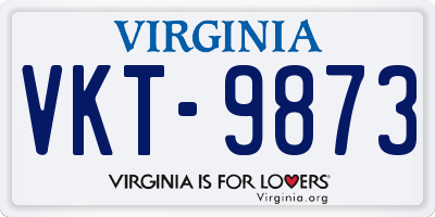 VA license plate VKT9873