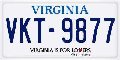 VA license plate VKT9877