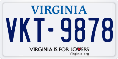 VA license plate VKT9878