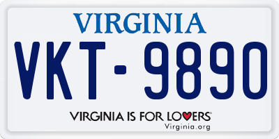 VA license plate VKT9890
