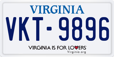 VA license plate VKT9896