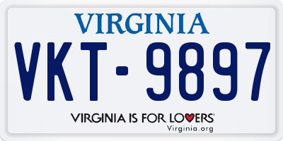 VA license plate VKT9897