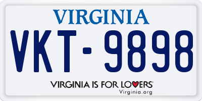 VA license plate VKT9898