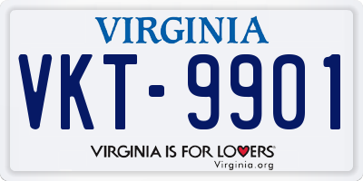 VA license plate VKT9901
