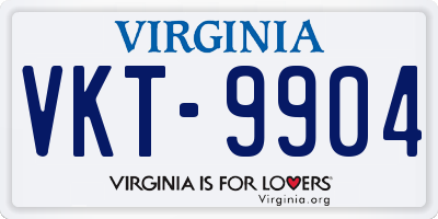 VA license plate VKT9904