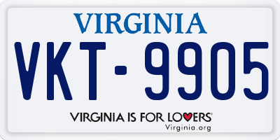 VA license plate VKT9905
