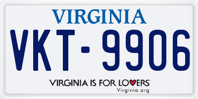 VA license plate VKT9906