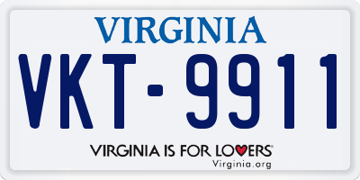 VA license plate VKT9911