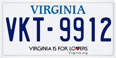 VA license plate VKT9912