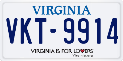 VA license plate VKT9914