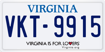 VA license plate VKT9915