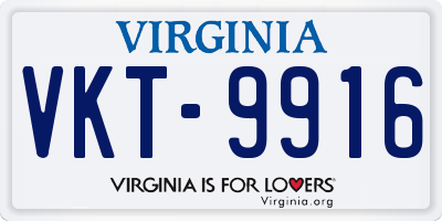 VA license plate VKT9916