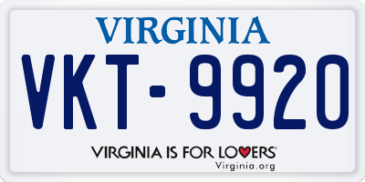 VA license plate VKT9920