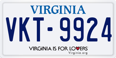 VA license plate VKT9924