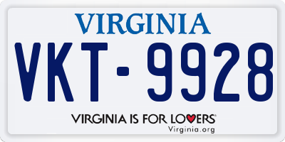 VA license plate VKT9928