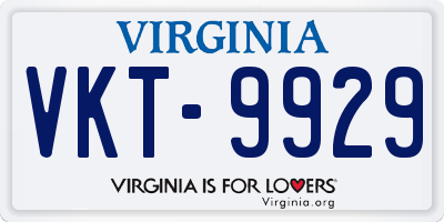 VA license plate VKT9929