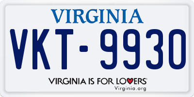 VA license plate VKT9930