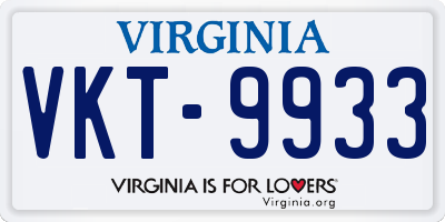 VA license plate VKT9933