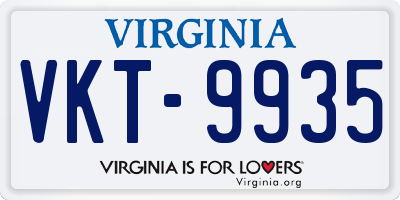 VA license plate VKT9935