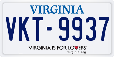 VA license plate VKT9937