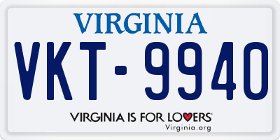 VA license plate VKT9940