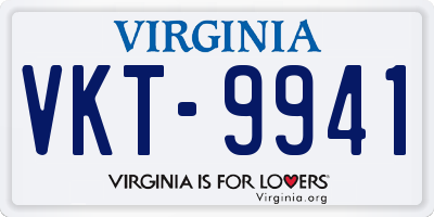 VA license plate VKT9941